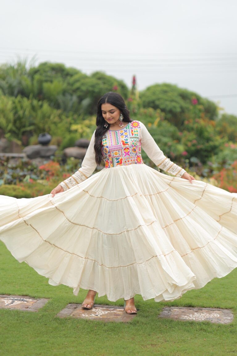 Ivory Flared Anarkali